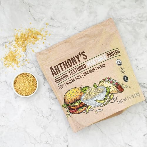 Anthony's Organic Textured Vegetable Protein, TVP, 1.5 Pound, Gluten Free, Vegan, Made in USA, Unflavored