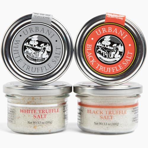 Urbani Truffles Black Truffle Salt 3.5 Oz - Truffle Seasoning Made with Guérande Sea Salt and Infused with Real Truffles, Gourmet Seasoning for Cooking, Grilling, Finishing, and Snacks, All-Natural