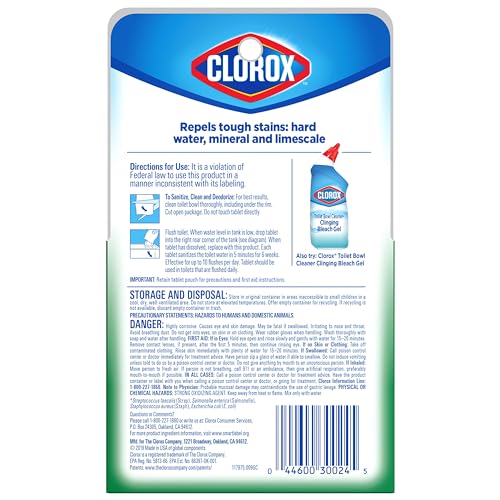 Clorox Ultra Clean Toilet Tablets Bleach 2 Count, 3.5 Ounces Each (Package May Vary)