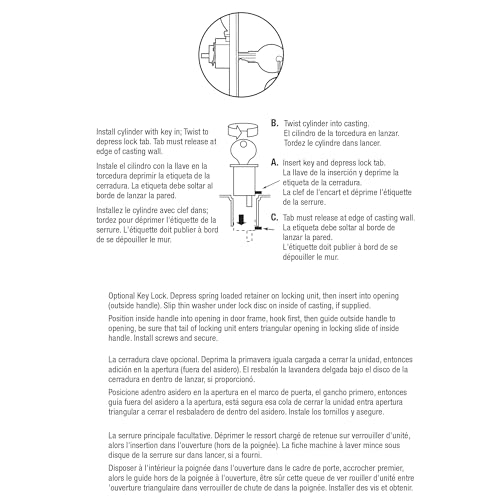 Prime-Line C 1149 Keyed Sliding Glass Door Handle Set – Replace Old or Damaged Door Handles Quickly – Wood & Chrome Plated Diecast, Hook Style, Flush Mount, Fits 6-5/8 in. Hole Spacing (1 Set)