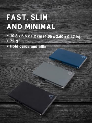Lufanc RFID Ridge Wallet for Men – Slim Metal Card Holder – Minimalist Credit Card Holder – Men’s Thin Pocket Wallet – Smart&Small RFID Blocking Wallet – Mini Pop Up Card Case with Gift Box (Black)