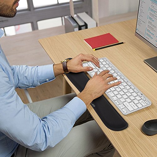 ELZO Keyboard Wrist Rest Pad Support with 65D High-Density Thicken Memory Foam Padding, Ergonomic Design Computer Rest Pad Desk Wrist Mat, Non-Slip Rubber Base Office Laptop