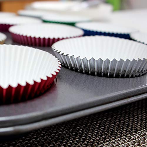 Eoonfirst Foil Cupcake Liners Halloween Party Standard Baking Cups 100 Pcs (Black)