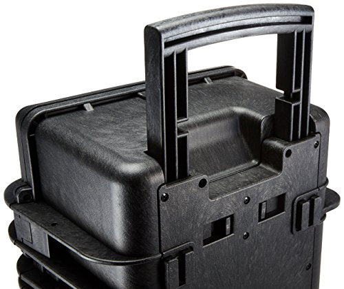Amazon Basics Hard Camera Case with Wheels, Large, Black, Solid, 22"L x 14"W x 9.8"H