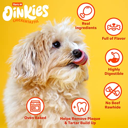 Hartz Oinkies Tender Bullies with Real Chicken Breast & Real Beef Bully Stick Flavor, Highly Digestible and Rawhide-Free, 20 Count