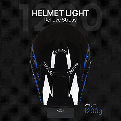ILM Youth Kids Dirt Bike Helmet ATV Motocross DOT Off-Road Street Helmet Goggles Gloves Full Face Protective Helmet Model BLD-818(Blue,Youth-Small)