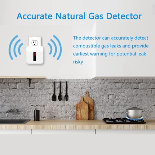 Zkmiles Y401 Natural Gas Detector, Explosive Gas Leak Detector for Home, 24 Hour Propane Detector, Plug in Home, Camper or RV. AC 110-220V, White (1 Pack).