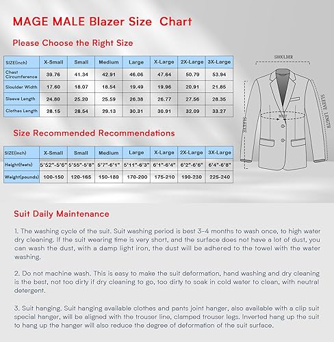 MAGE MALE Men's Blazer Casual Knit Sport Coat Slim Fit Suit Jacket Notch Lapel One Button Blazers Black