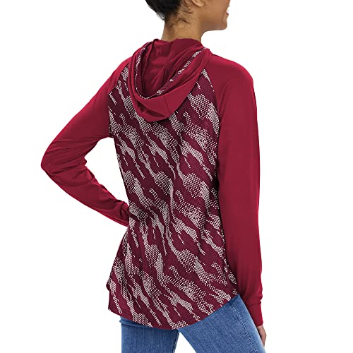 Officially Licensed Zubaz Women's NFL Elevated Lw Hood With Team Color Viper Print, New England Patriots, Size X-Small