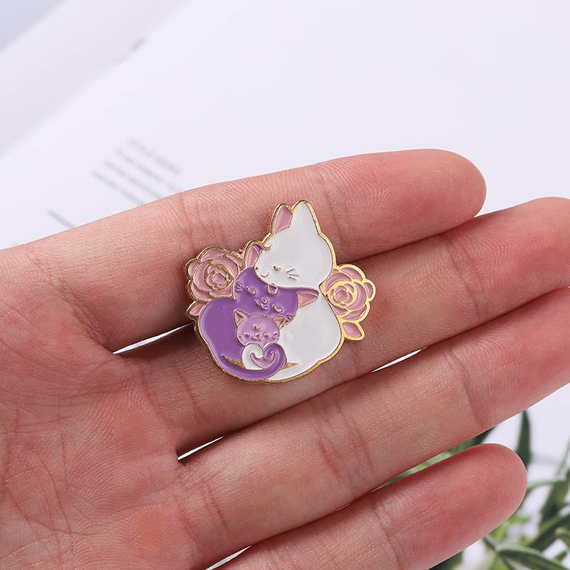 lianiser Black Cat Enamel Pins for Backpacks Cute Enamel Brooches Button Pins Bulk Kawaii Accessories Novelty Cartoon Animal Funny Pins Lovely Mini Lapel Enamel Queen Pins for Backpacks Set Green Pink Yellow Blue Purple Badges Clothing Bags Jackets for Wo