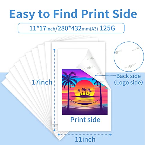 HTVRONT Sublimation Paper 11x17 Inch - 120 Sheets Easy to Transfer Sublimation Paper for T-shirts, Tumblers, Mugs (A3)
