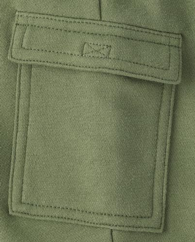 The Children's Place Baby Boy's and Toddler Long Sleeve Shirt and Pants 2-Piece, Navy Olive Cargo Set