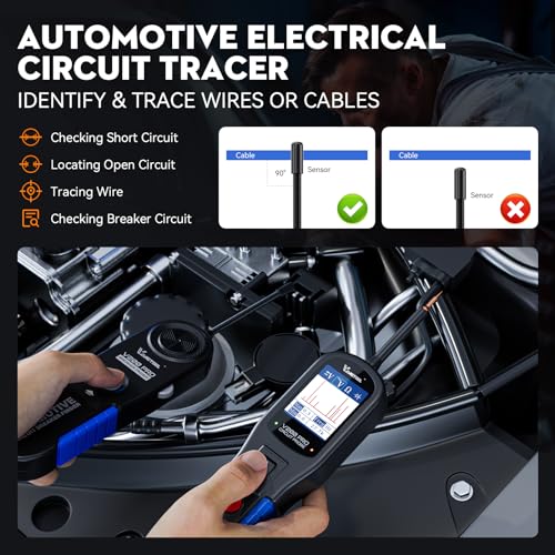 VDIAGTOOL V200 PRO Upgrade Kit Automotive Power Circuit Probe Tester with 30PCS Back Probe Kit, 12/24V Electrical Short and Open Circuit Finder AC/DC Voltage Test Activating Component 40Ft Cable