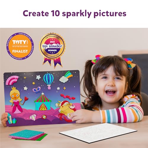 Skillmatics Art & Craft Activity - Foil Fun Unicorns & Princesses, No Mess Art for Kids, Craft Kits, DIY Creative Activity, Christmas Gifts for Girls & Boys Ages 4, 5, 6, 7, 8, 9, Travel Toys