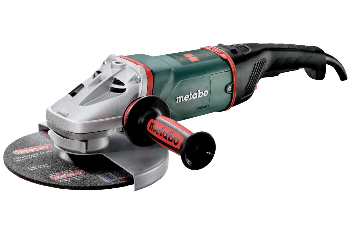 Metabo 9-Angle Grinder, 6,600 RPM, 15.0 Amp W/Lock-On Trigger, Performance Angle Grinders, W24-230 MVT, 606467420, Green