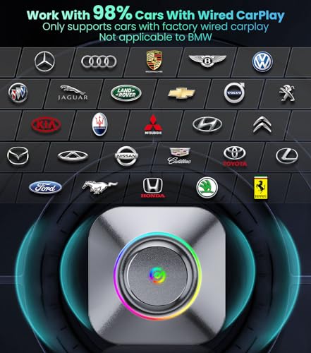 Wireless CarPlay Streaming Supports NetfIix/YouTube/Tiktok, Apple CarPlay/Android Auto Wireless Adapter Newest, Wireless CarPlay Adapter for Factory Wired CarPlay Cars Gifts