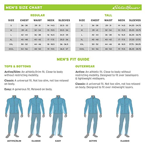 Eddie Bauer Men's Athletic Fit Rainier Pants, Black, 40W x 30L