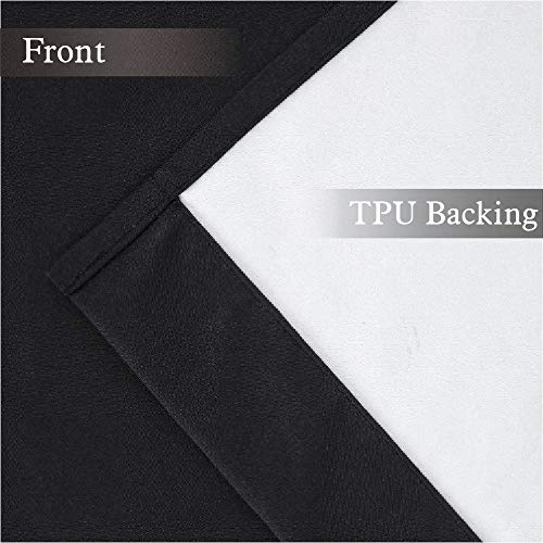 Easy Home 2 Panels Blackout Tier Curtain with Rod Pocket for Kitchen, Bathroom, Living Room, Thermal Insulated, Light Blocking for Any Small Window 36" (W) x36 (L) (Black)