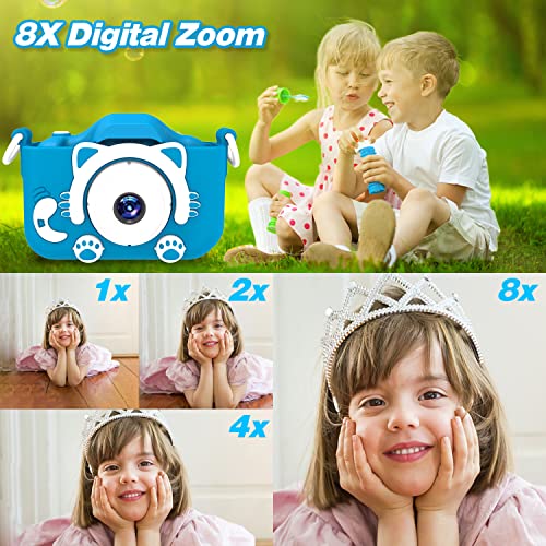 Goopow Kids Camera Toys for 3-8 Year Old Boys,Children Digital Video Camcorder Camera with Cartoon Soft Silicone Cover, Best Chritmas Birthday Festival Gift for Kids - 32G SD Card Included