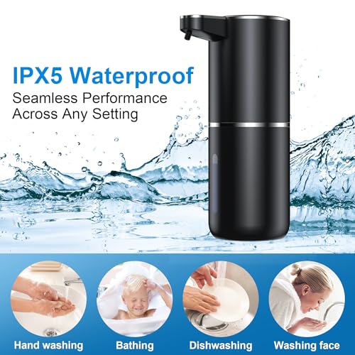 Automatic Foaming Soap Dispenser Foaming Hand Sanitizer Touchless Soap Dispenser Rechargeable with Sensor for Bathroom Kitchen 13.5oz/380ml