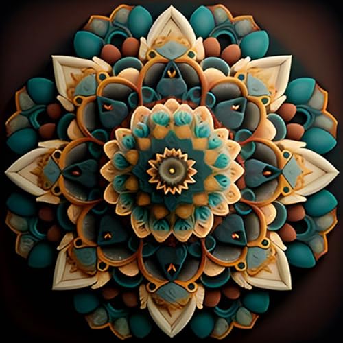 SENQAO Mandala Diamond Painting Kits for Adults Kids Round Full 5D DIY Mandala Special Shaped Diamond Art Kits Painting by Diamond Art Kits Mandala Picture Art for Home Wall Art Decor 12x12 inch