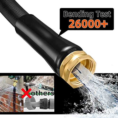 50 ft Hybrid Garden Hose - 2024 Upgraded Ultra Durable& Weatherproof Outdoor Garden Yard Water Hose - 720 PSI Crush/Solid Brass Fittings, No-Kink Non-Expandable Garden Hoses