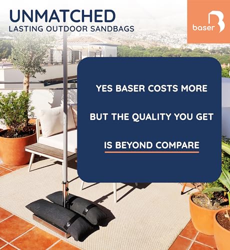 Baser - Outdoor Fillable Straight Weight Bags 2 x 9 LBS fillable for Patio Umbrellas, Cantilevers and Garden Accessories