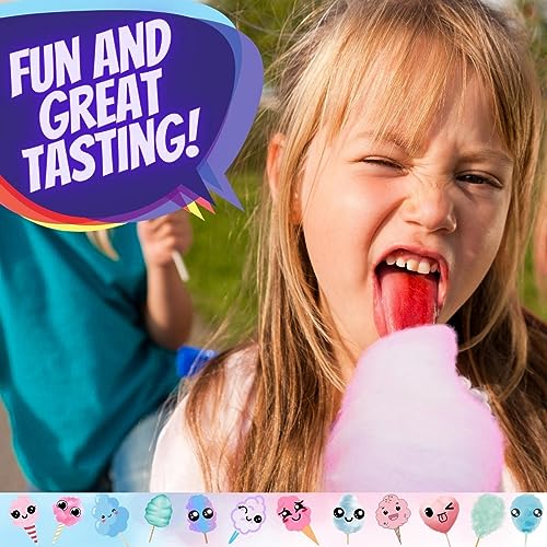 Lupy Lups! Cotton Candy Bags Carnival Desing - Assorted Flavors- Individual Package Big Bulk 0.53 oz each - Pastel Candy for Stocking, Treats, Party Favors, Buffet table Pinata (Carnival 24 Pack)