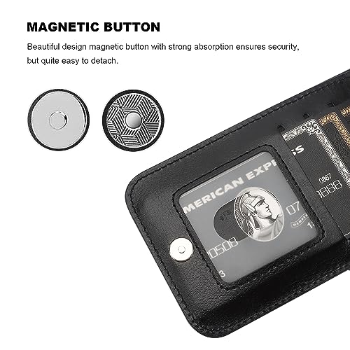 KIHUWEY for iPhone 15 Pro Max Case Wallet Compatible with MagSafe Wireless Charging, Credit Card Holder, RFID Flip Leather Magnetic Clasp Kickstand Heavy Duty Protective Cover 6.7 Inch (Black)