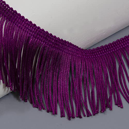 Trims By The Yard 12" Chainette Fringe Trim, Polyester-Made Decorative Fringe Trim, for Costumes, Home Decor, and Party Decorations, Durable Fringes, 5-Yard Cut, Yellow