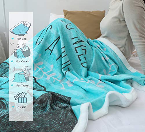 Famitile Pug Blanket, All You Need is A Pug Blue Puppy Blanket Super Soft Pug Stuffed Animal Blanket Pug Gifts for Pug Lovers (Pug-3, 47" x 60")
