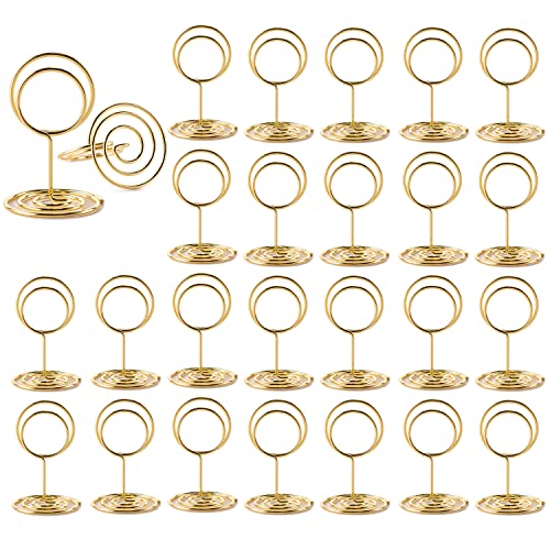 10Pcs Place Card Holder, Table Number Holders, Wire Picture Holder, Table Card Holders Stand, Photo Holder for Centerpieces, Wedding Reception, Party, Birthday (Gold)