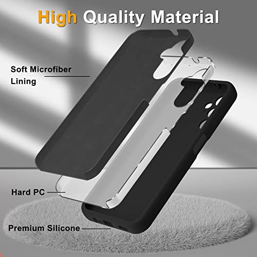 YENAPOON for Samsung Galaxy S24 Case, Silicone Phone Case with 1 Screen Protector, Soft Anti-Scratch Microfiber Lining, Full Body Shockproof Slim Cover Support Wireless Charging, Yellow