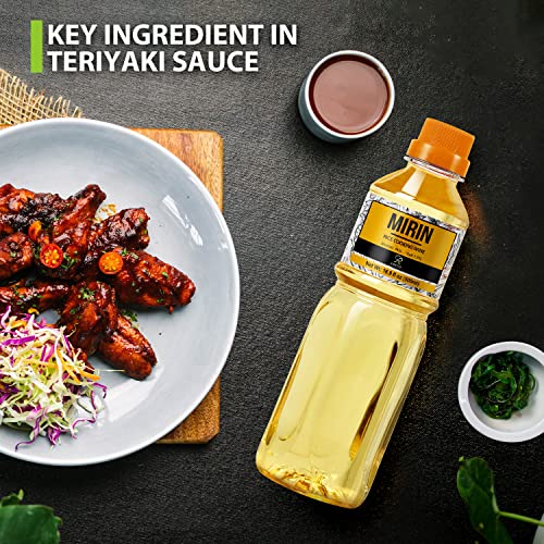 Soeos Mirin, Japanese Cooking Wine, 16.9 fl oz (Pack of 1), Mirin Rice Wine, Authentic Natural Sugar Sweet Rice Cooking Wine for Cooking, Condiments, Seasoning Homemade Sauces, Japanese Seasoning