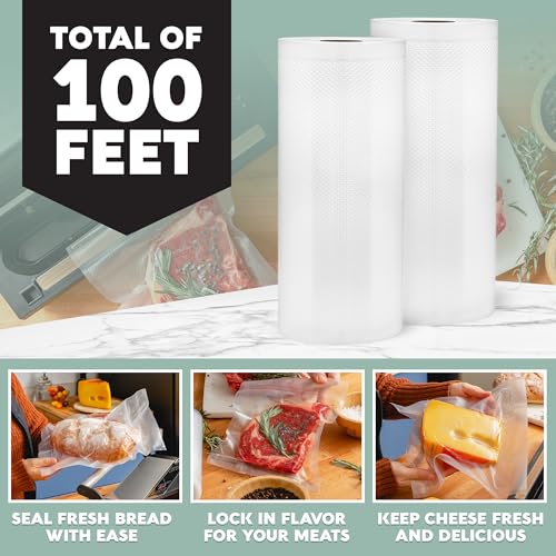 Avid Armor Vacuum Seal Rolls, Vac Seal Bags for Food Storage, Meal Saver Freezer Vacuum Sealer Bags, Sous Vide Bags Vacuum Sealer, Non-BPA Vacuum Sealer Bags, 8 inches by 50 feet, Pack of 2