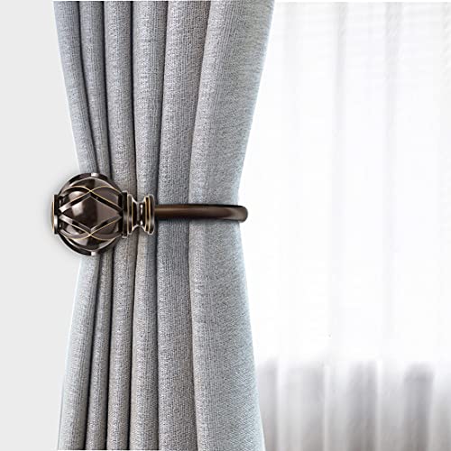 KAMANINA Decorative Curtain Drapery Holdbacks, Netted Texture Finials, Antique Bronze(1 Pair/2 Pack), Small