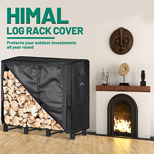 Himal 4ft Waterproof Firewood Cover, Heavy Duty 600D Oxford Outdoor Storage Wood Rack Cover with Buckle (Log Rack not Included)