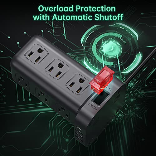 Extension Cord with Multiple Outlets, Surge Protector Power Strip Tower, 12 AC 4 USB,Surge Protector Tower 6.5FT Overload Protection for Home Office