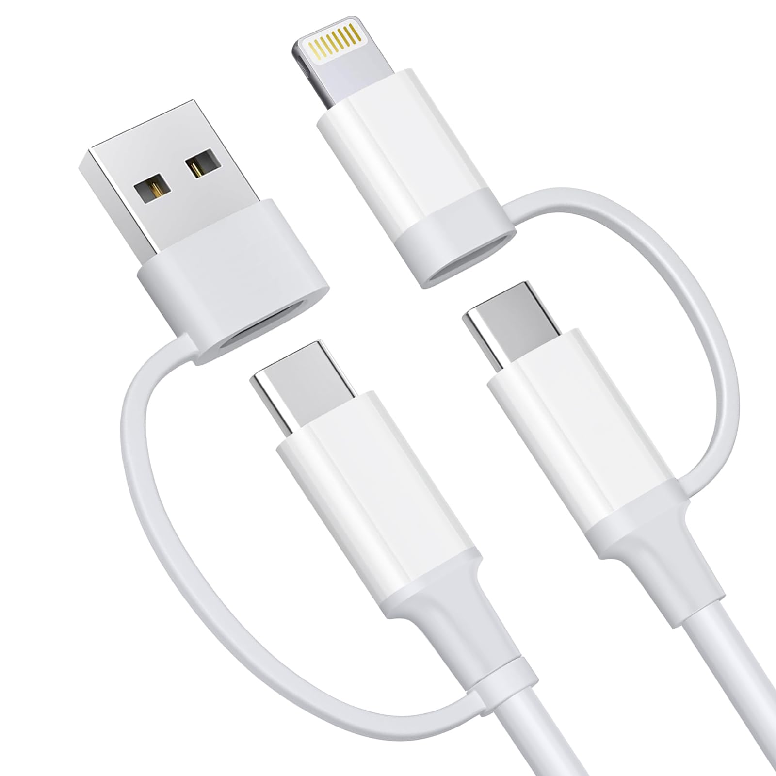 USB C Cable, 4-in-1 USB C to USB C Cable 6FT, 60W Fast Charging/Charger Cord with USB A+Type C for iPhone 16/15 14 13 iPad Samsung Galaxy MacBook and More