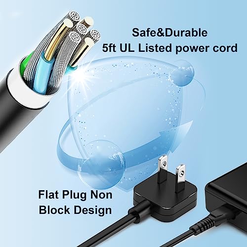Fast Charger USB C 100W, 5 Ports Charging Blocks Ultra Thin Flat Plug, USB Charging Hub with 360° Rotated Adhesive Punch-Free Holder, Charging Station for Laptops, Tablets, Cellphones Stuff