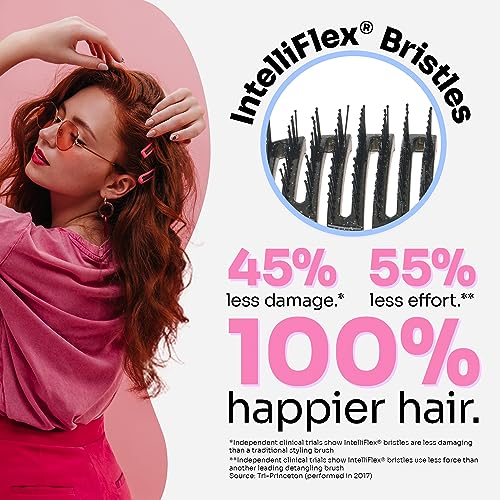 Wet Brush Shower Hair Brush Detangler - Exclusive Ultra-soft IntelliFlex Bristles - Minimizes Pain And Protects Against Split Ends and Breakage - Comb For Women, Men, Wet & Dry Hair - Black Glitter