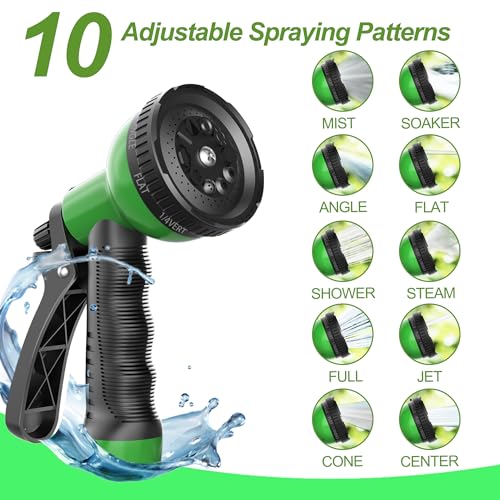 EONFAY Metal Garden Hose 50ft, Stainless Steel Water Hose Leak-Proof w/10 Function Sprayer Nozzle, 3/4" Fittings Flexible Garden Hose, Long-Lasting, Lightweight, No-Kink Water Hose, for Yard and Lawn
