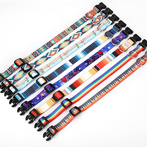 Alainzeo Dog Collar with The Diamond Pattern for Small Medium Large Dogs, Adjustable Soft Puppy Collars with Quick Release Buckle (S Neck 11.0''-15.7'')