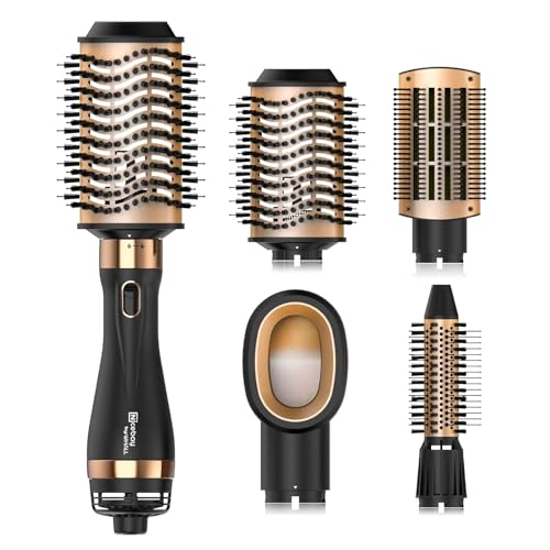 Nicebay Hair Dryer Brush Blow Dryer Brush in One, Hot Air Brush Set for Straightening/Drying/Curling, Oval Brush, Multi-Temperature Settings, Detachable Design for Women
