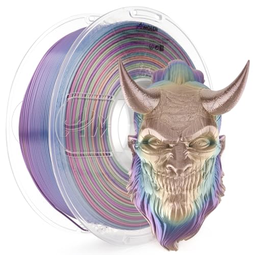 AMOLEN Silk PLA 3D Printer Filament, Multicolor 1.75mm PLA Shiny Gradient Filament Color Shift 3D Printing PLA Filament for Most FDM 3D Printer, 1kg Spool(2.2lbs), Blue Fuchsia