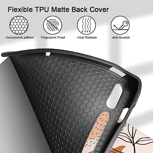 Tuiklol Case for Samsung Tab S8 Plus 2022 & S7 FE 2021 & S7 Plus Release 12.4 inch Cover Slim TPU Back Protective with Pencil Holder & Trifold Stand and Auto Wave/Sleep for Tab S8 Case,Moon