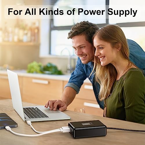 Fast Charger USB C 100W, 5 Ports Charging Blocks Ultra Thin Flat Plug, USB Charging Hub with 360° Rotated Adhesive Punch-Free Holder, Charging Station for Laptops, Tablets, Cellphones Stuff