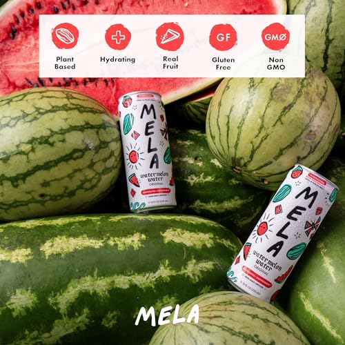 Mela Water Natural Watermelon Juice Drink, Electrolytes & Antioxidants, Natural Hydration, Coconut Water Alternative, Vitamin C, Natural, 11.15 fl oz (Pack of 12)