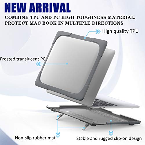 CISSOOK Heavy Duty Case for MacBook Pro 13 Inch Case 2023 2022 2021 2020 Release Model A2338 M2 M1 A2289 A2251, Shockproof Dual Layer Cover + Keyboard Cover for MacBook Pro 13” with Touch Bar - Khaki