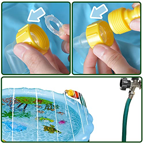 Water Splash Pad for Kids, 67'' Big Splash Pad, Dog Splash Pad Baby Sprinkler Pad Large for Dogs Splash Mat Sprinkle and Play Pads Pool for 3 4-8 10-12 Year Olds for Outdoor Backyard, Light Blue